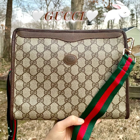 💠Authentic!💠VTG GUCCI GG Monogram Supreme Crossbody Ophidia Clutch Wristlet👜 - Picture 7 of 16
